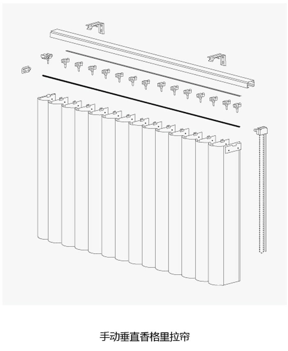 手動垂直香格里拉簾結構圖